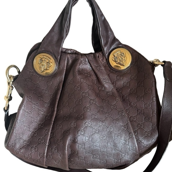 Gucci Handbags - Vintage Gucci Hyteria Hobo bag Leather chocolate brown large size
